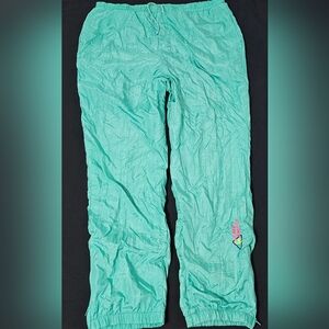 Vintage Le Coq Sportif Nylon Track Pants Mint Green Men's Size Large